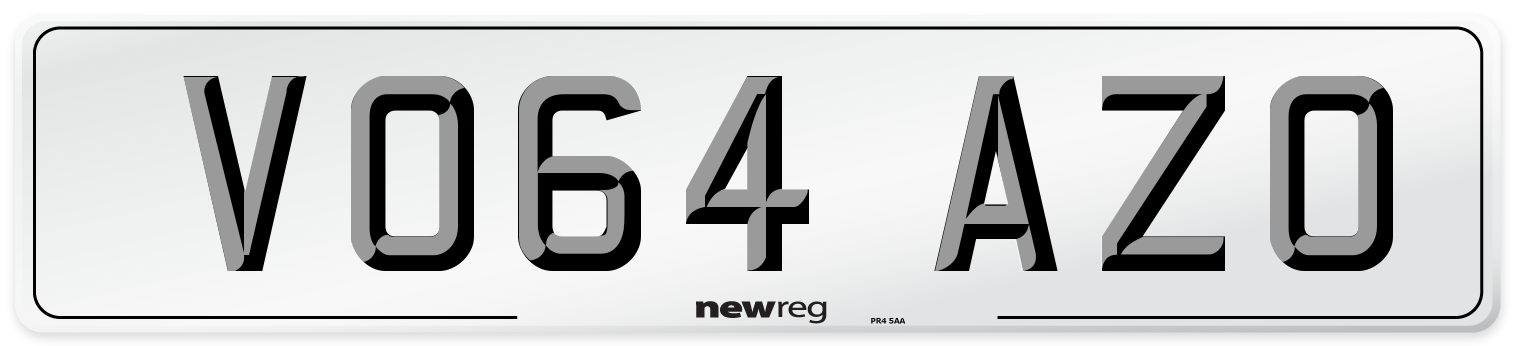 VO64 AZO Number Plate from New Reg